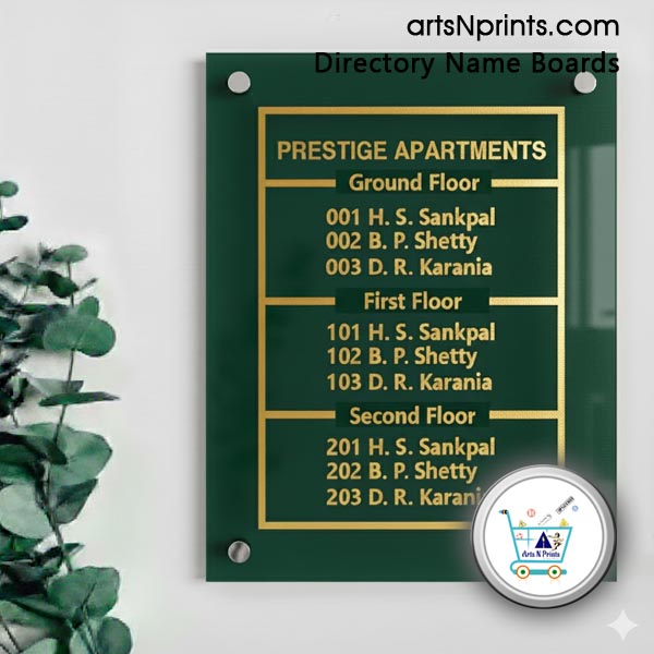 MH g+ 2 floor apartments directory signs frosted glass look like designs order online delivery across Mumbai Pune Maharashtra and India by artsnprints