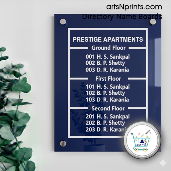 RJ g+ 2 floor apartments directory signs ACP Blue designs order online delivery across Jaipur Rajasthan and India by artsnprints