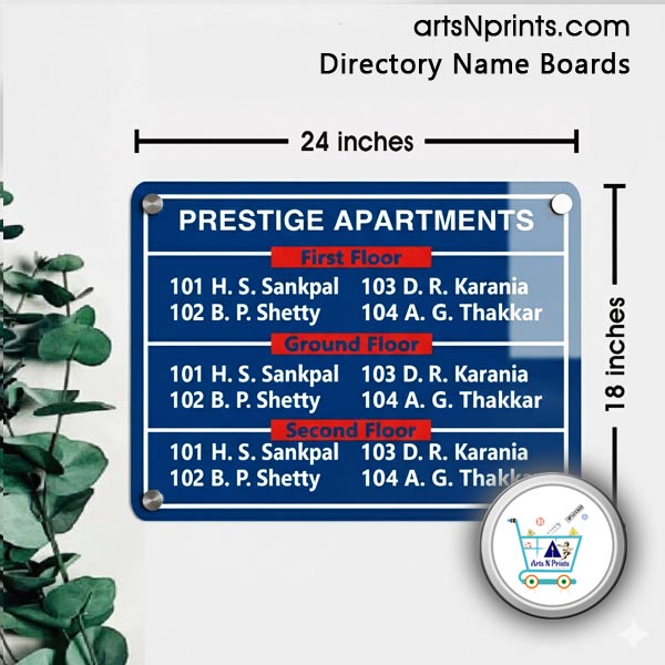 G+2 Society 4 Owners name plate landscape layout design or template by artsNprints order online delivery across India