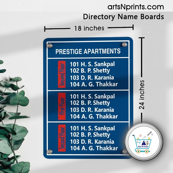 G+2 Society 4 Owners name plate layout design or template by artsNprints order online delivery across India