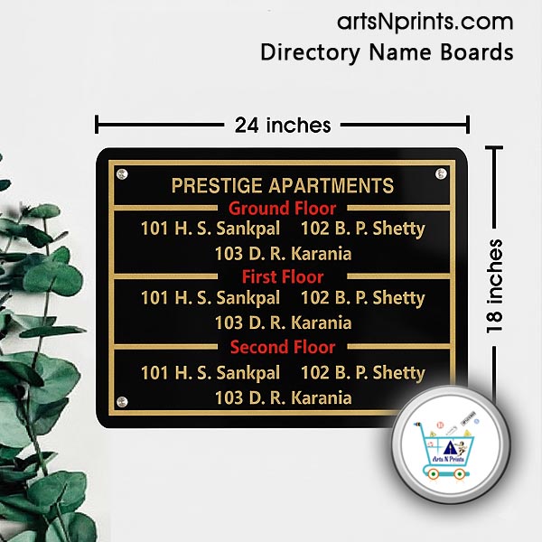 G+2 Society Owners name board landscape layout design or template by artsNprints order online delivery across India