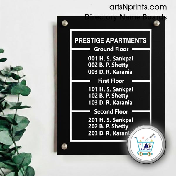 PY g+ 2 floor apartments directory signs Hylam designs order online delivery across Puducherry and India by artsnprints